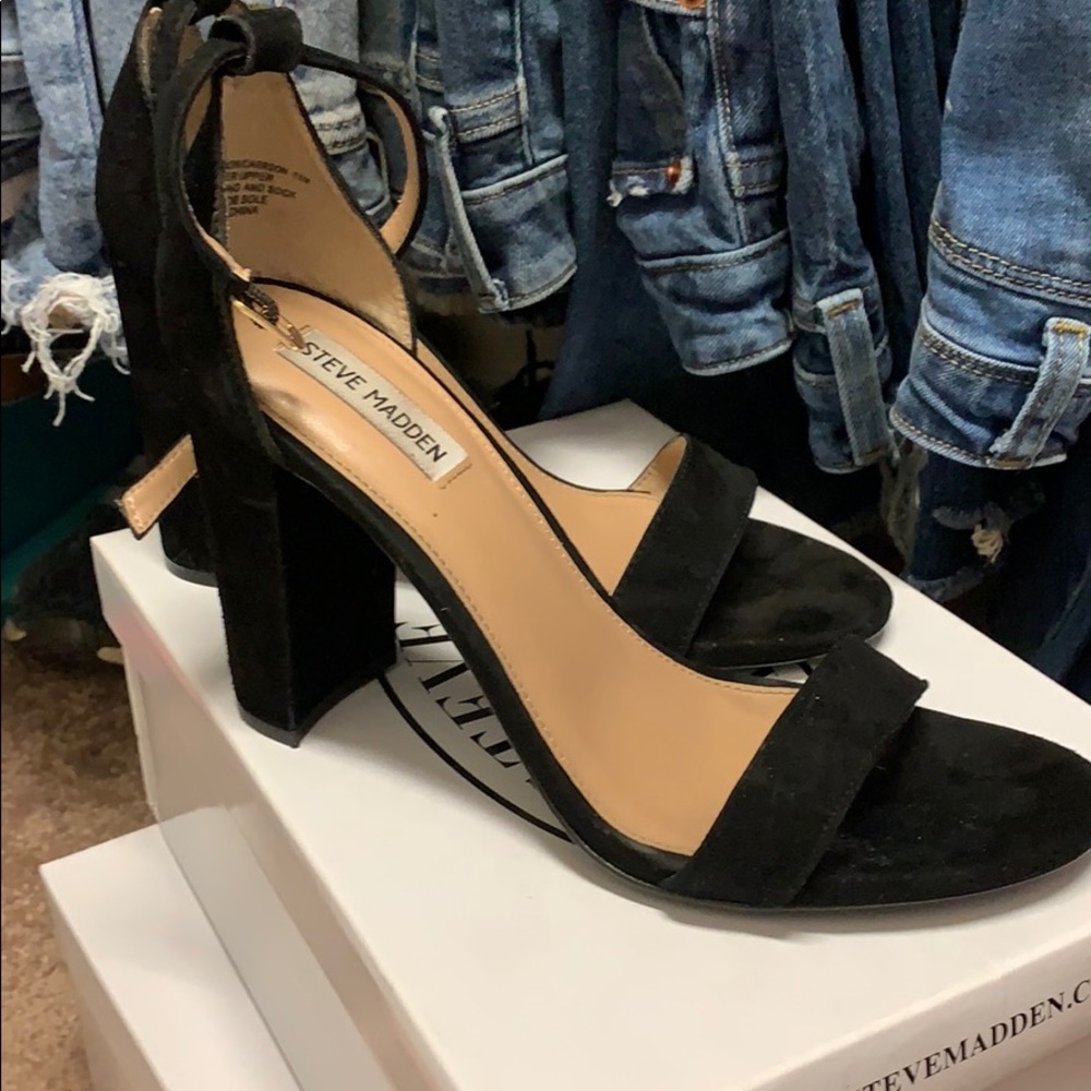•Worn 1x• Steve Madden Carrson Heel Black Suede